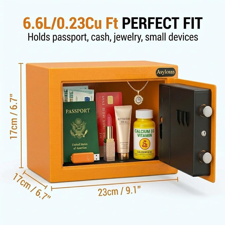 6,6 L Digitaler Safe mit Tastatur &amp; Ersatzschlüsseln | Stahllegierung, wandmontierbar, Alarmsystem –