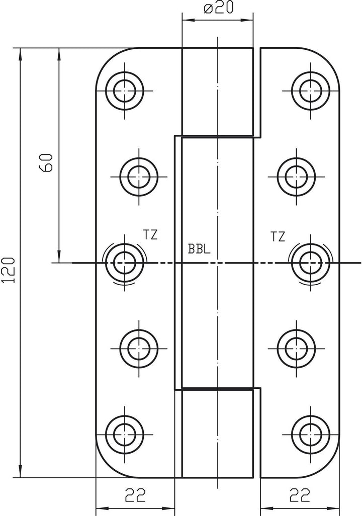 Simonswerk Stahl Tape – Objekt Variante vn2828/120 Scharnier tuerband Edelstahl, Edelstahl