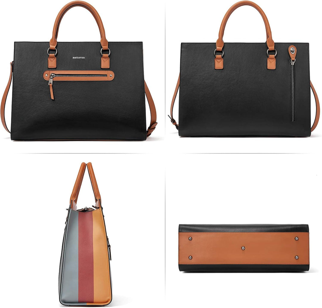 BOSTANTEN Damen Leder Aktentaschen 15.6 Zoll Laptop Handtasche Businesstasche Schultertasche Henkelt