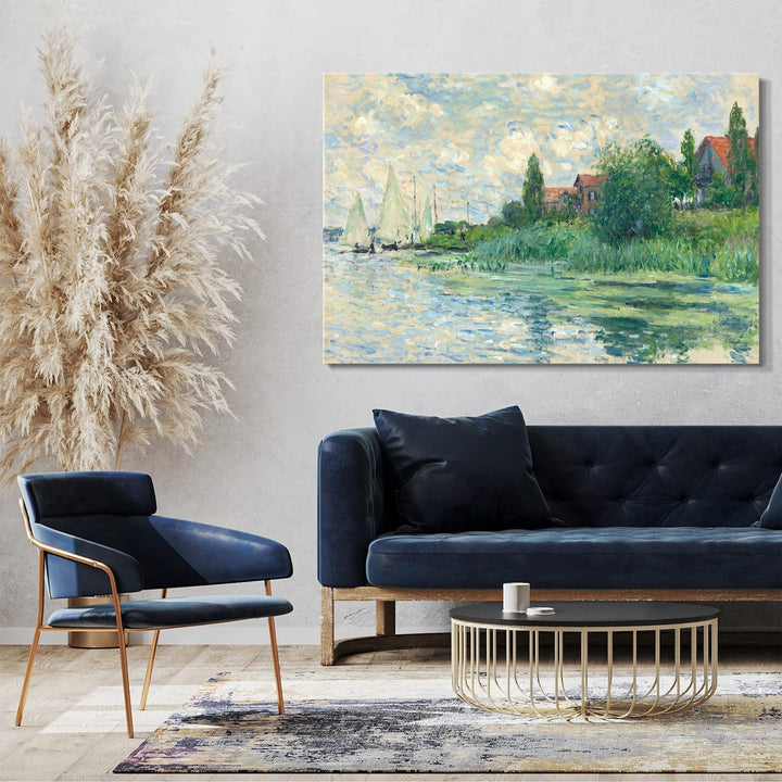 Printed Paintings Leinwand (80x60cm): Claude Monet - Les bords de la Seine au Petit gennevilliers 80