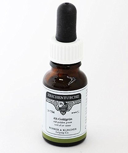Rohrer & Klingner Zeichentusche Alt-Goldgrün 12 ml