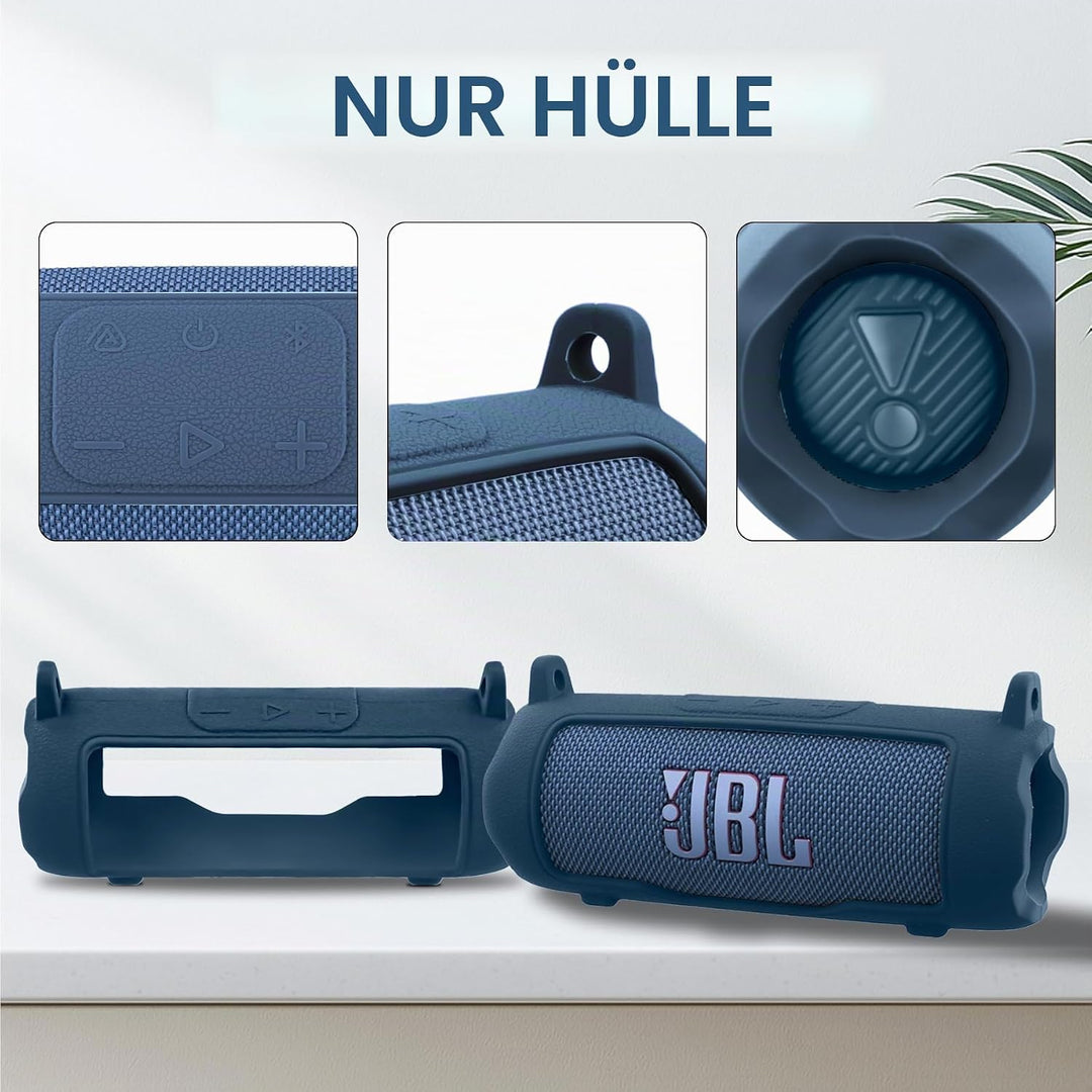 co2CREA Silikonhülle Tragetasche Case für JBL Flip 7 kabelloser tragbarer Bluetooth-Lautsprecher, Nu