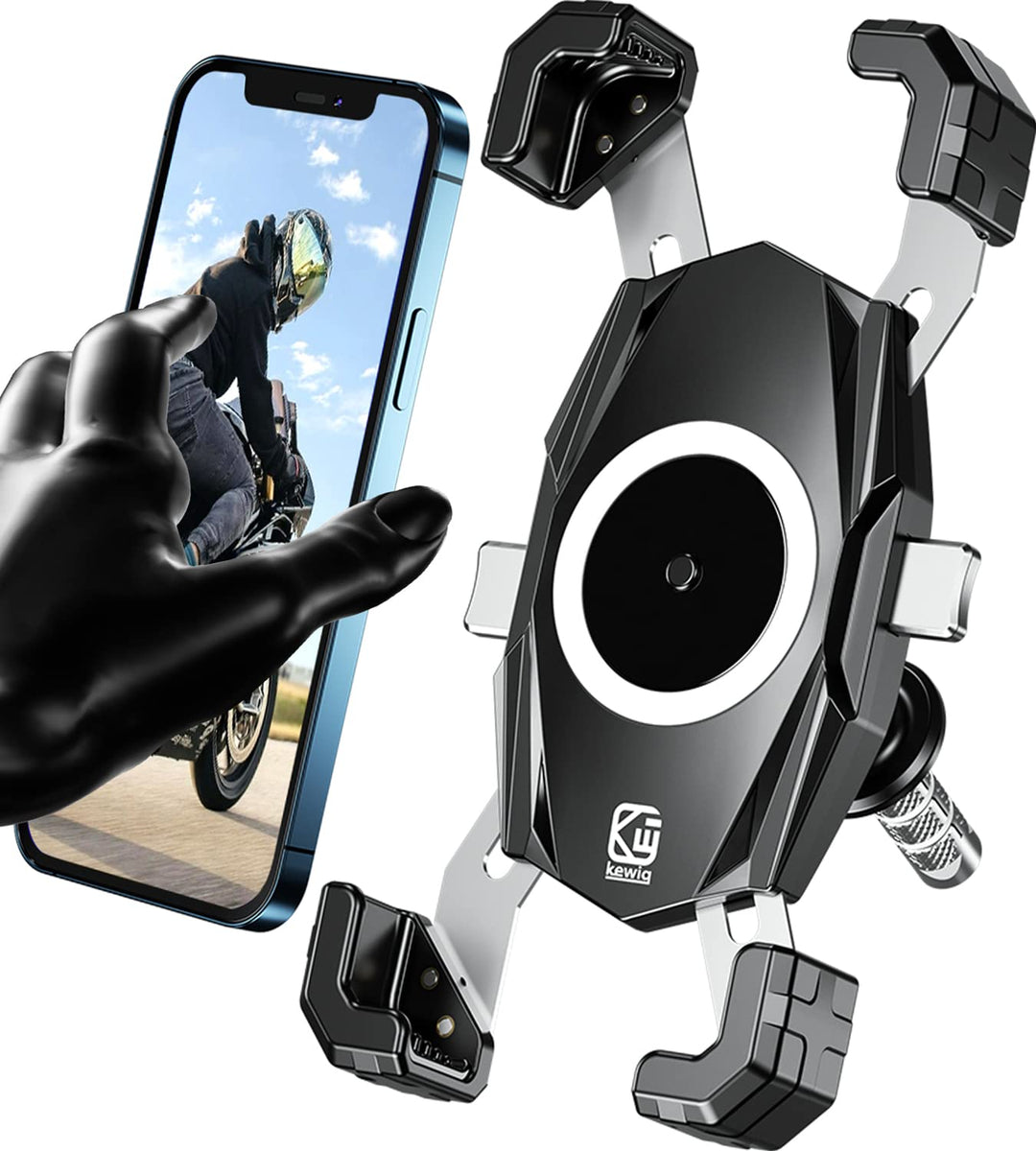 Kewig Motorrad Gabelschaft Handyhalterung, Motorrad Handyhalterung, 1S One-Push, Automatisches Verri