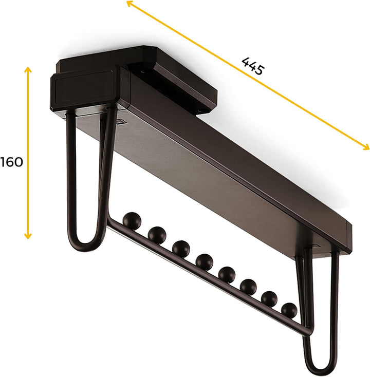 emuca 7086513 porte-vêtements herausziehbarer mit Schliess-Komfort für Schrank tiefe 445 mm ID Mokka