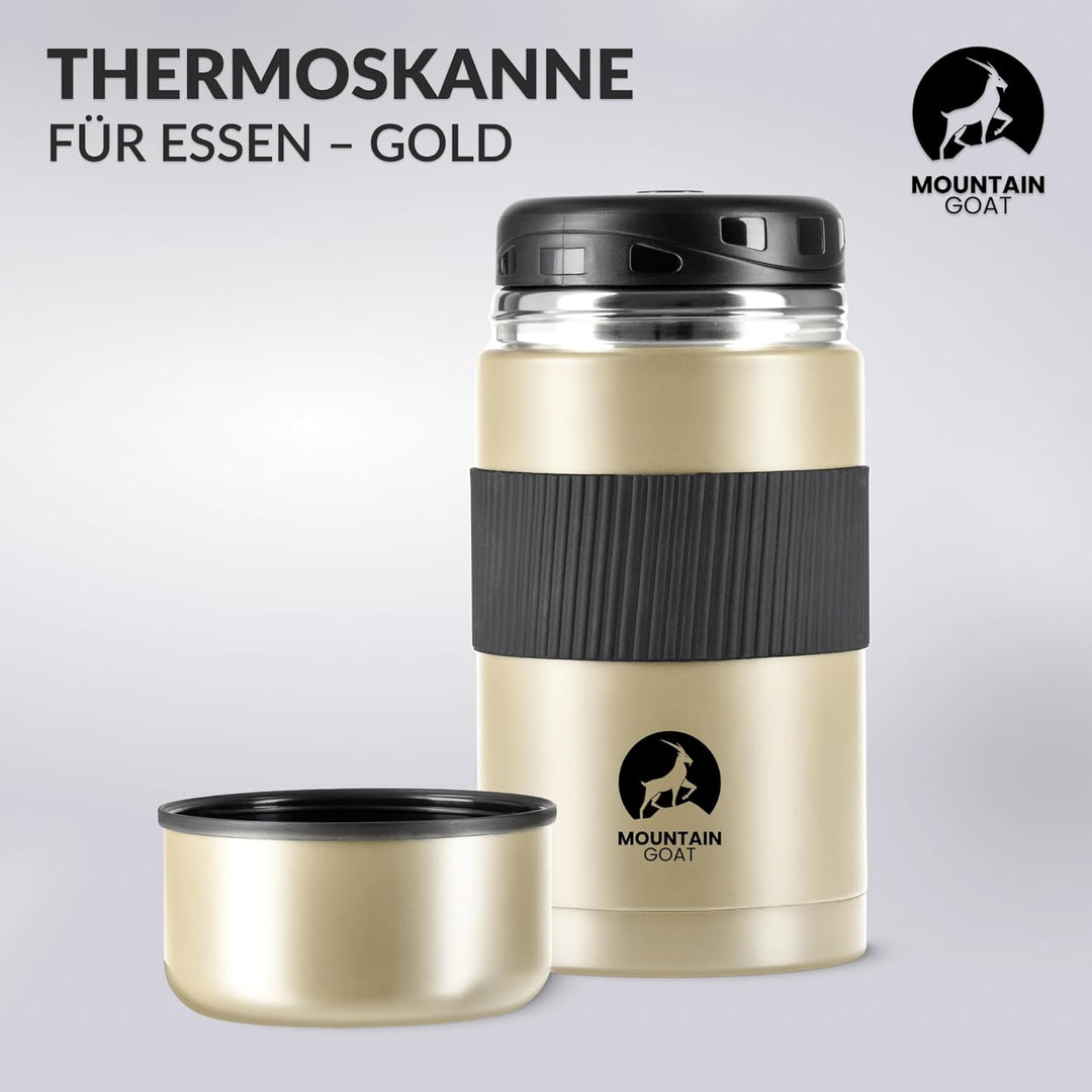 MOUNTAIN GOAT Thermobehälter für Essen 1L aus Edelstahl, Doppelwandig, Druckentlastungsventil, Isoli
