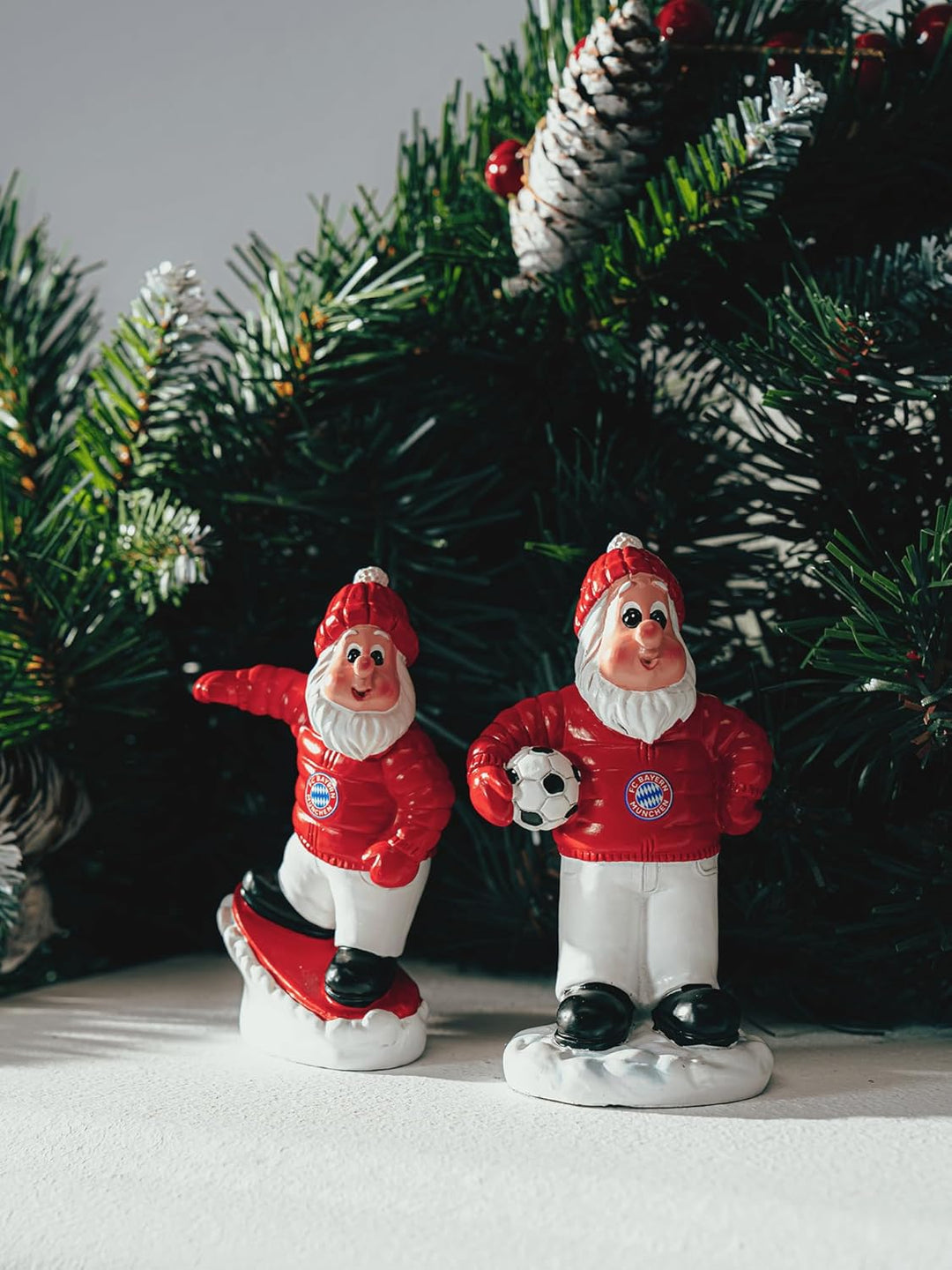 FC Bayern München | Weihnachtsfiguren 2er Set | Rot Einheitsgrösse, Einheitsgrösse
