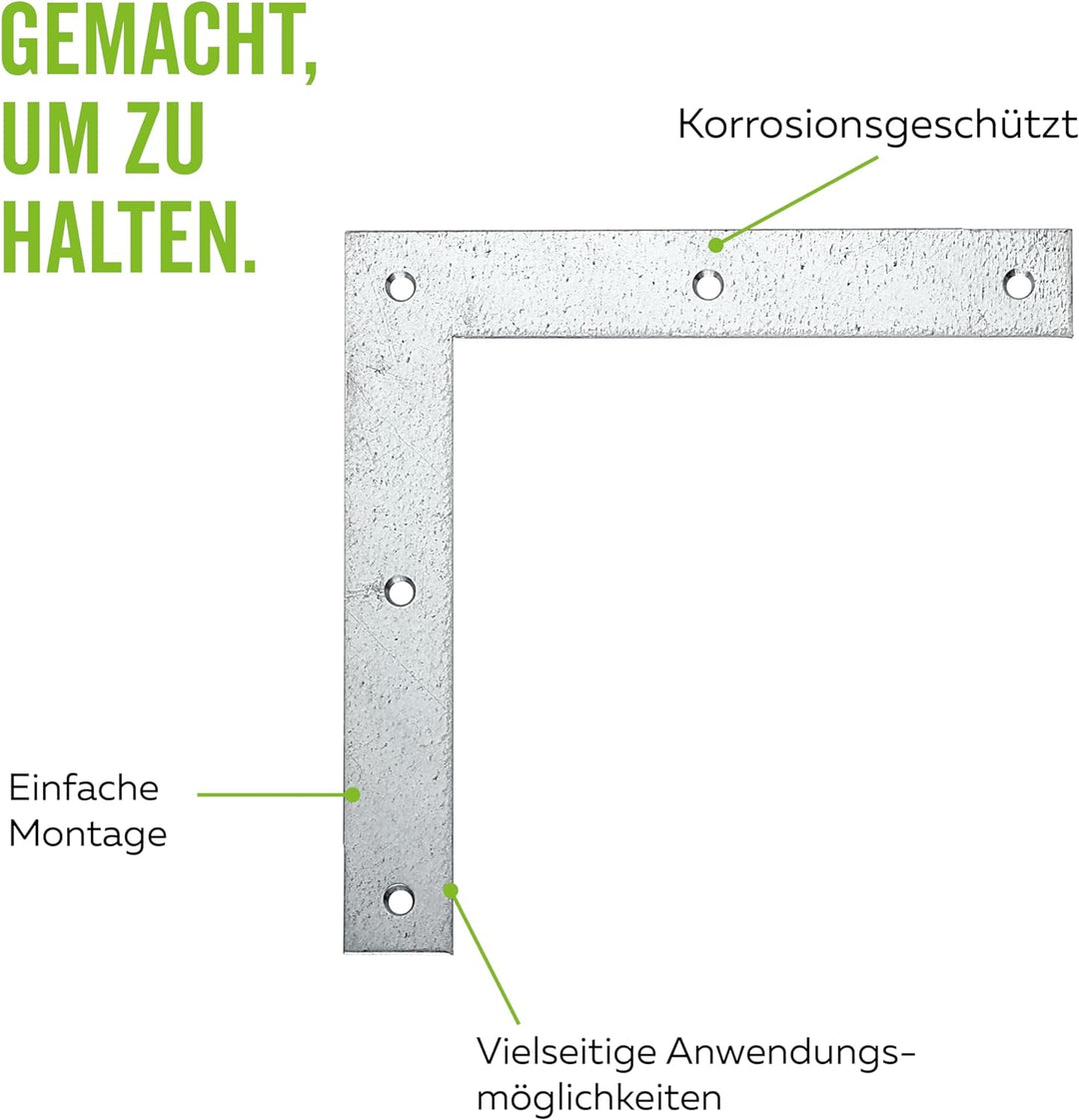 Alberts 847692 Eckwinkel | sendzimirverzinkt | 200 x 200 x 30 mm | 10er Set 200 x 200 x 30 mm (1 Stk
