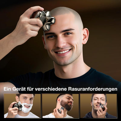 Glatzen Rasierer Herren, Kensen 5 In 1 Kopfrasierer Glatze Wasserdicht Kopf Rasierer Herren Magnetis
