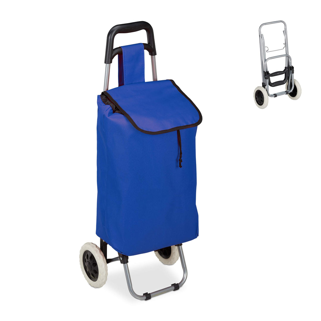 Relaxdays Einkaufstrolley, klappbar, 25 L Einkaufstasche mit Rollen, bis 10kg belastbar, HBT 91 x 40