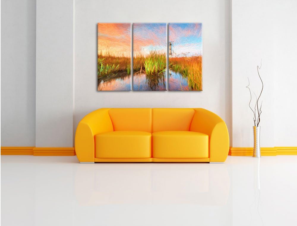 Pixxprint Leuchtturm als Leinwandbild/Grösse: 3 Teilig (120x80) cm/Wandbild/Kunstdruck/fertig bespan