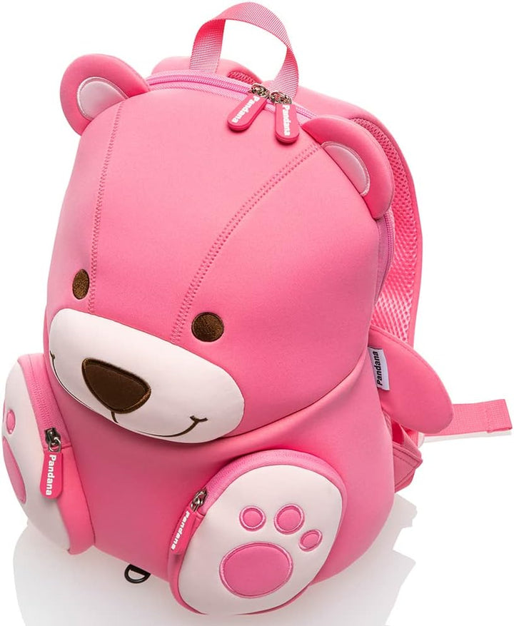 Pandana Grosser Kinderrucksack Bella Bär mit Brustgurt für Mädchen im Kindergarten oder Kita aus iso