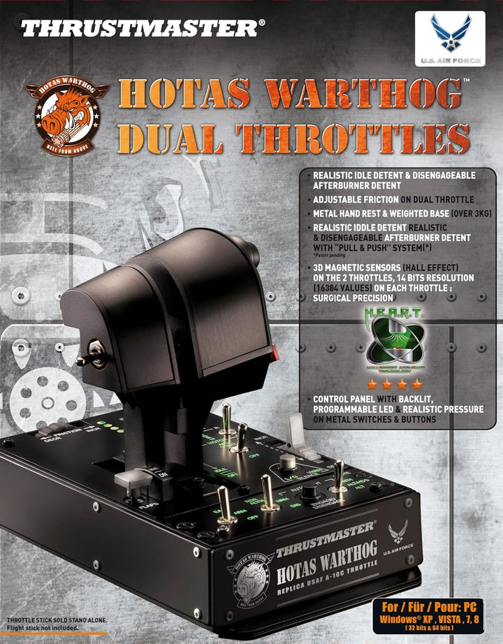 Thrustmaster Hotas Warthog - Throttle für PC Hotas Warthog Dual Throttle Single, Hotas Warthog Dual