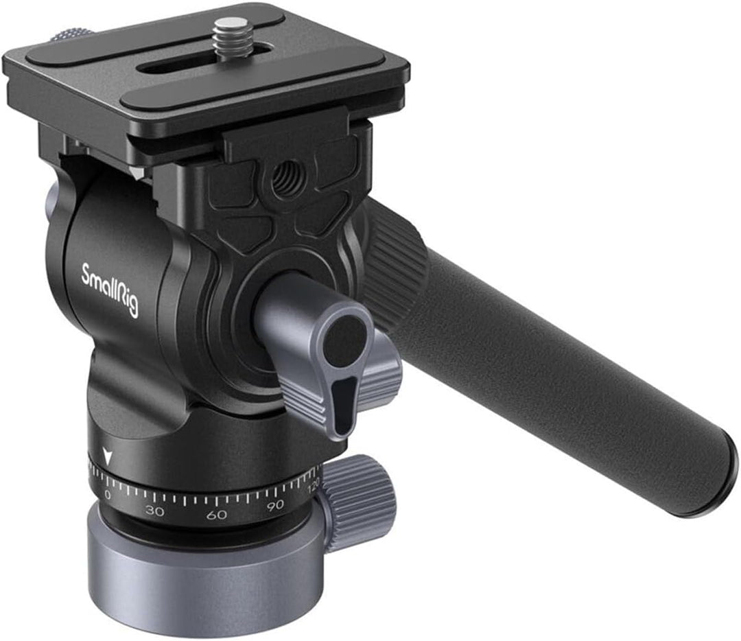 SMALLRIG Stativ Fluid Videokopf Video Head Mount Plate CH20 mit Schnellwechselplatte für Arca Swiss，