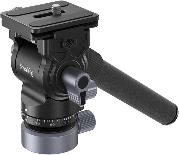 SMALLRIG Stativ Fluid Videokopf Video Head Mount Plate CH20 mit Schnellwechselplatte für Arca Swiss，