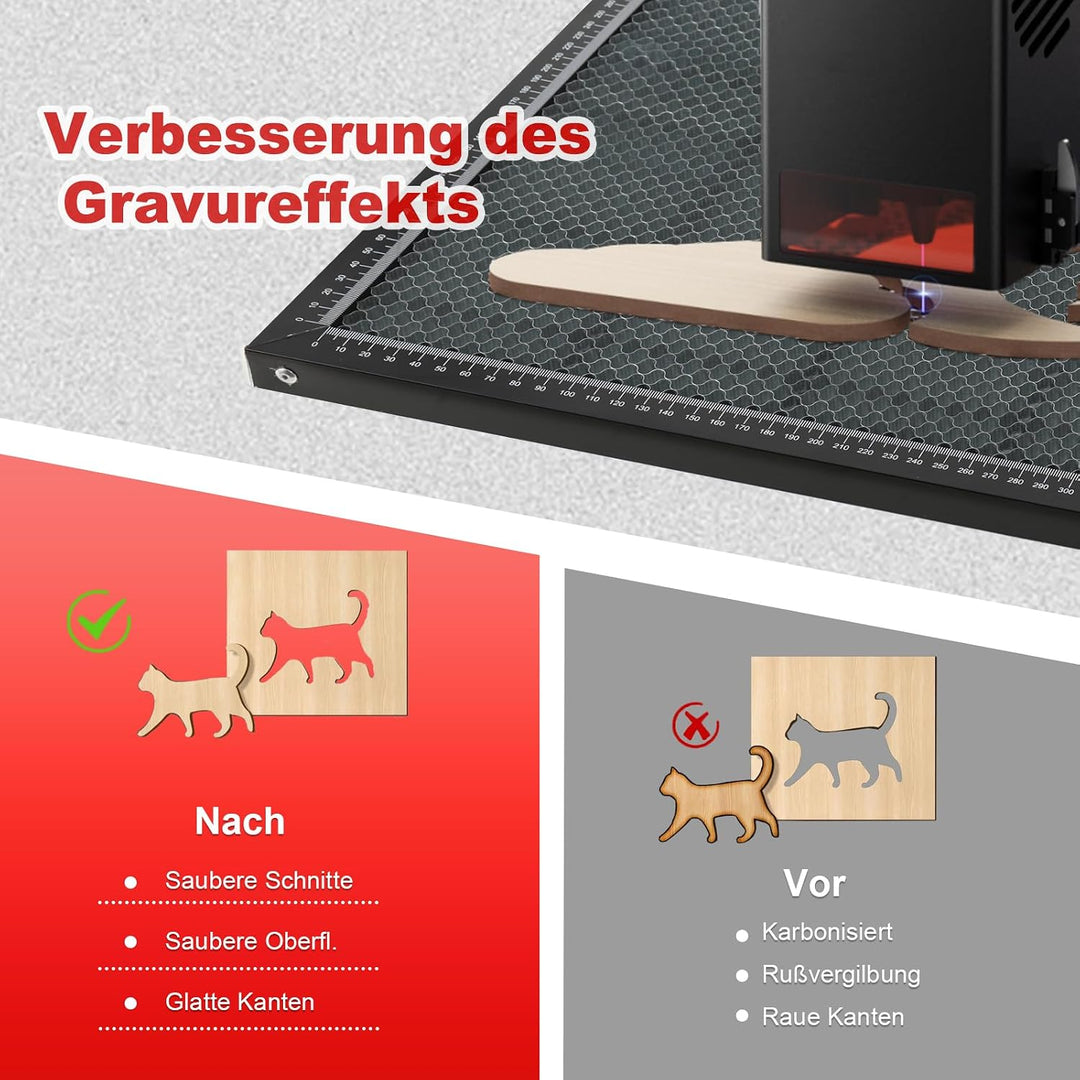 Laser Wabentisch, 400 x 400 x 22 mm Laser Honeycomb Arbeitstisch mit 0.4mm Aluminiumplatte für Deskt