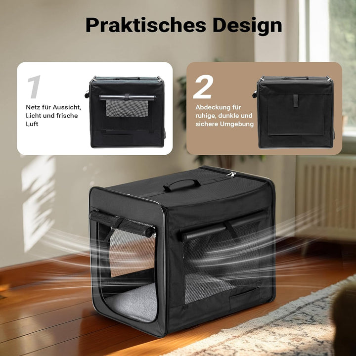 Fudajo Faltbare Transportbox für Hunde, Katzen S (42x36x41 cm), robust, leicht, sicher, Hundebox mit
