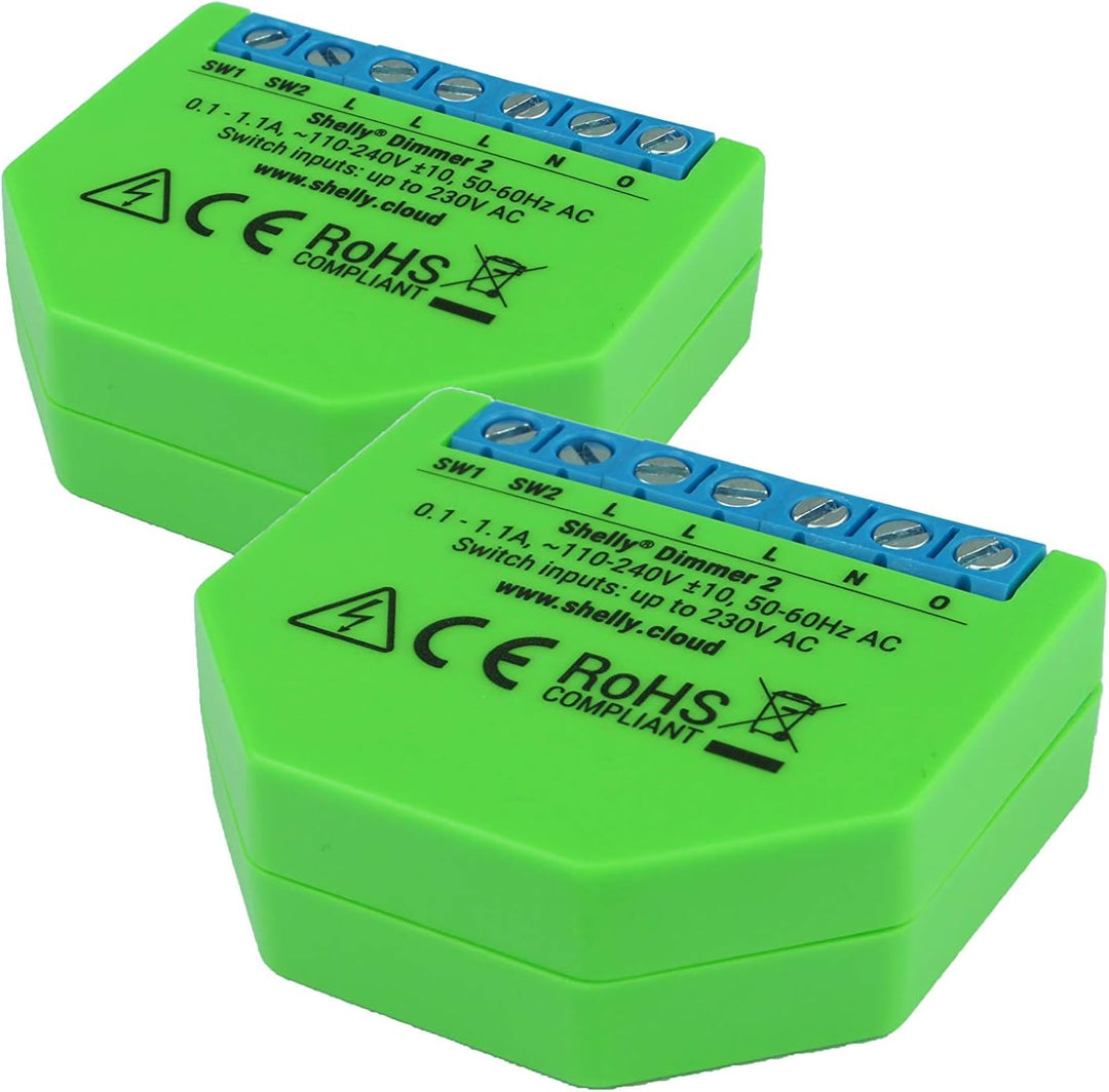 Shelly Dimmer 2 – Smart Home WLAN Dimmer, Alexa, Echo & Google Home kompatibel, ohne Hub, Nachrüsten
