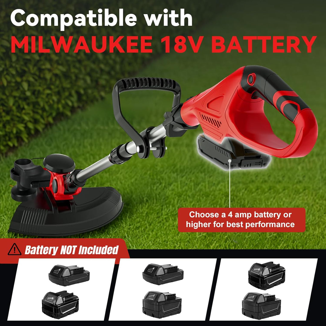 Akku Strimmer kompatibel mit Milwaukee 18V Akku, 3-in-1 Falt-Kombi mit bürstenlosem Motor 30cm Schni