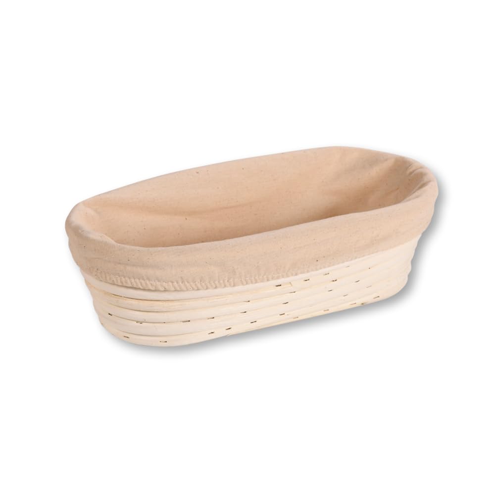 KESPER | Gärkörbchen, Material: Rattan, Textilfutter (abnehmbar), Masse: 28 x 15 x 8 cm, Farbe: Natu