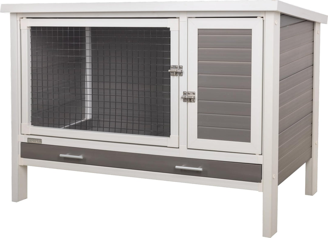 Kerbl 81730 ECO - Kunststoffstall Samy für Nager, Kunststoffwanne, Weiss/Grau, 1 Stück (1er