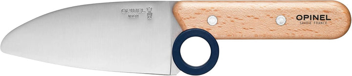 Opinel Le Petit Chef Küchenmesser-Set für Kinder, 3-teilig, in Blau, Kochmesser, Fingerschutz, Spars