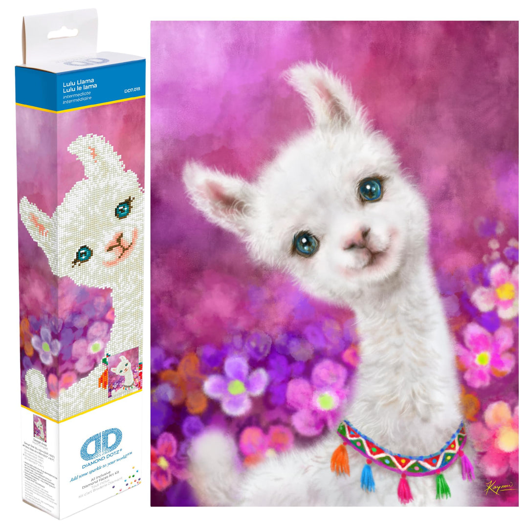 DIAMOND DOTZ DD7.018 - Original 5D Diamond Painting Set Lama Lulu, Kreativset mit 6.119 Diamant Mosa