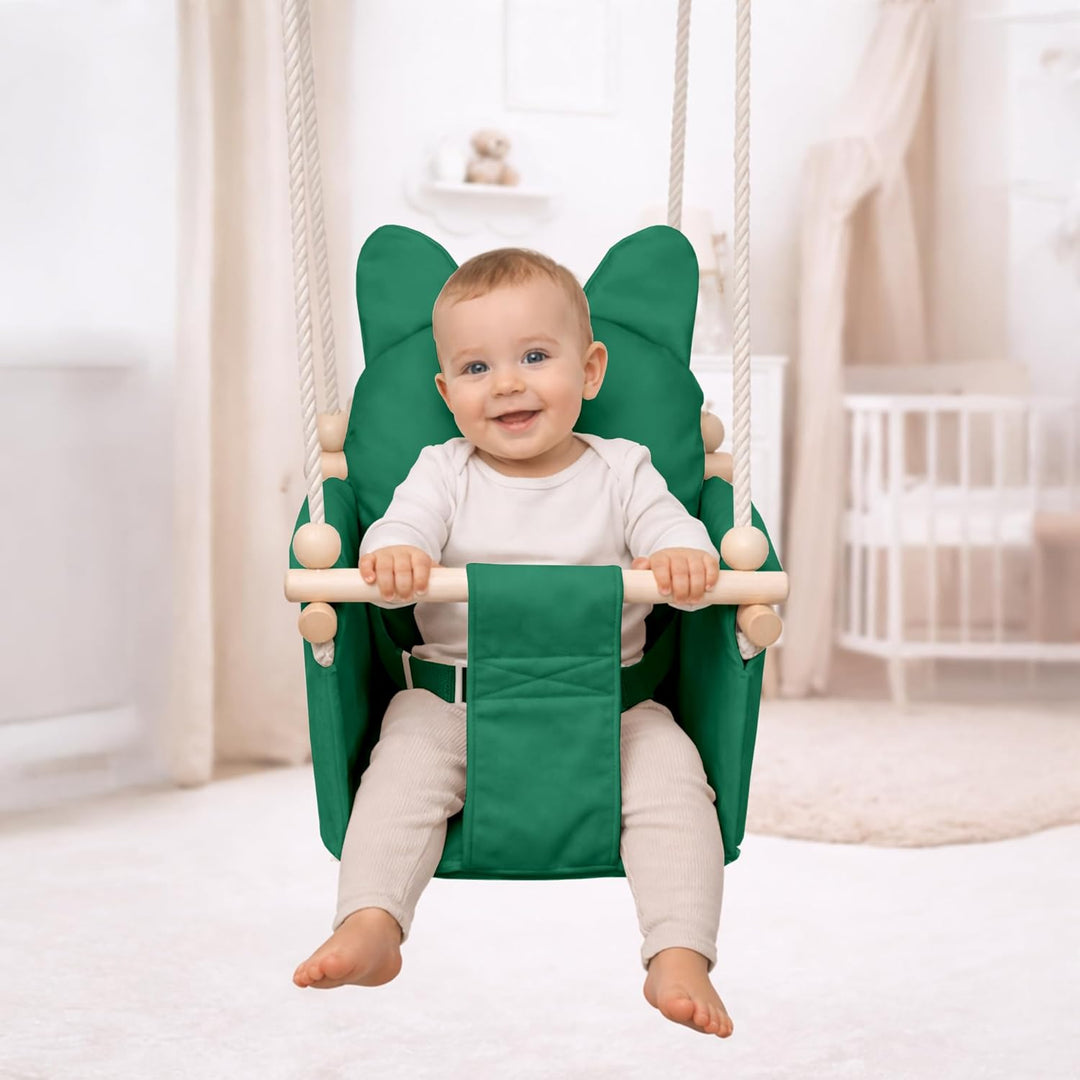 MAMOI Kinderschaukel mit Sicherheitsgurt, höhenverstellbar 150–190 cm, Schaukel für den Innenbereich