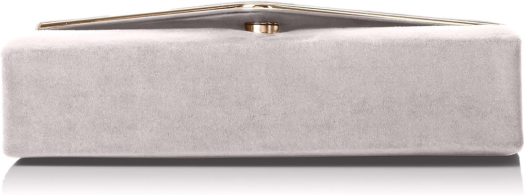 SwankySwans Oscar Envelope Suede Velvet Party Prom Clutch Bag Tasche Grau (Grey 03), Grau (Grey 03)