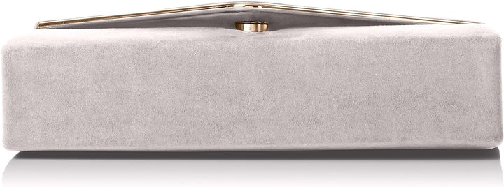 SwankySwans Oscar Envelope Suede Velvet Party Prom Clutch Bag Tasche Grau (Grey 03), Grau (Grey 03)