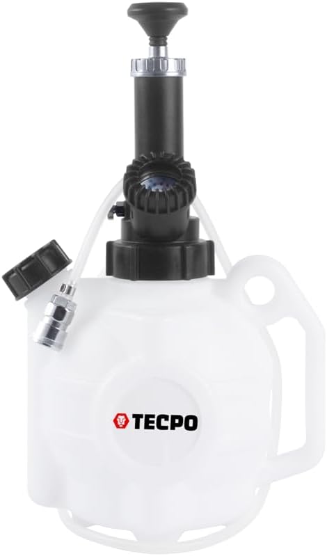 TECPO 300120 Bremsen Entlüftungsgerät 4 Liter + 1 Liter Auffangflasche Bremsenentlüfter Set Bremsflü