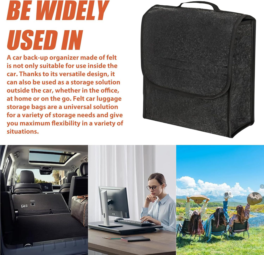 Kofferraumtasche Auto Organizer Toolbag: 30x17x29 cm Kofferraum Organizer aus Filz mit Tragegriff, A