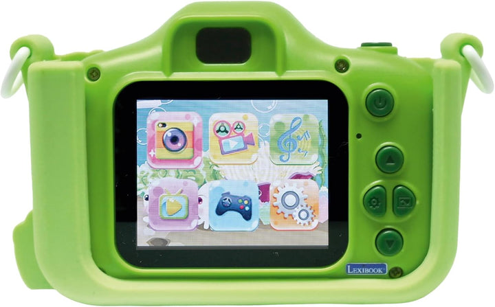 Lexibook, Dinosaurier, 4-in-1-Kamera für Kinder mit Schutz, Foto-, Video-, MP3- und Spielfunktionen,