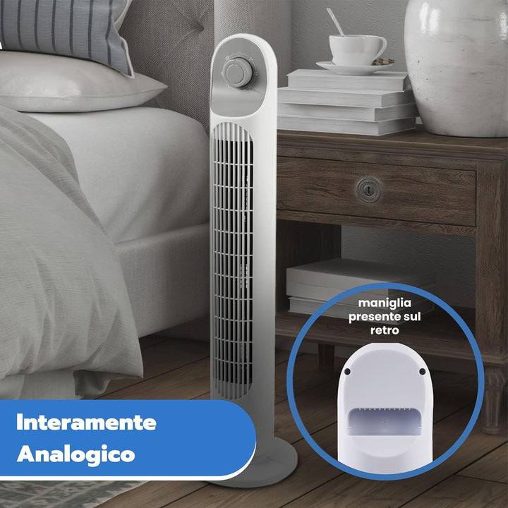 ARDES - Vertikalventilator Höhe 81 cm mit 3 Intensitäten und automatischer Oszillation des Turms, fü