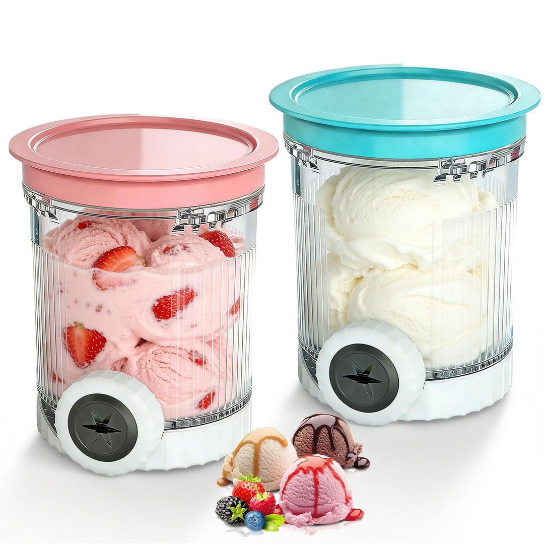 2 Stück Behälter Kompatibel mit Ninja Swirl CREAM: Tubs Zubehör für die Ninja Creami NC701 NC700, Zu