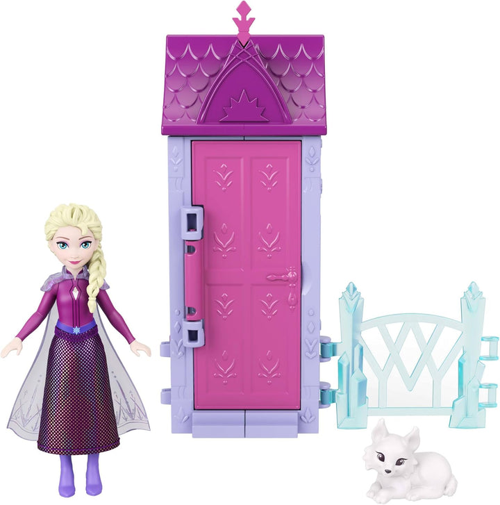 Mattel Disney Die Eiskönigin Spielzeug, Arendelle-Spielset mit Kleiner Puppe und 5 Überraschungen, e