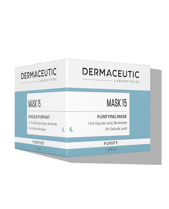 Dermaceutic Mask 15 - Talgregulierende Gesichtsmaske - Glykolsäure, Salicylsäure und Bentonit-Tonerd