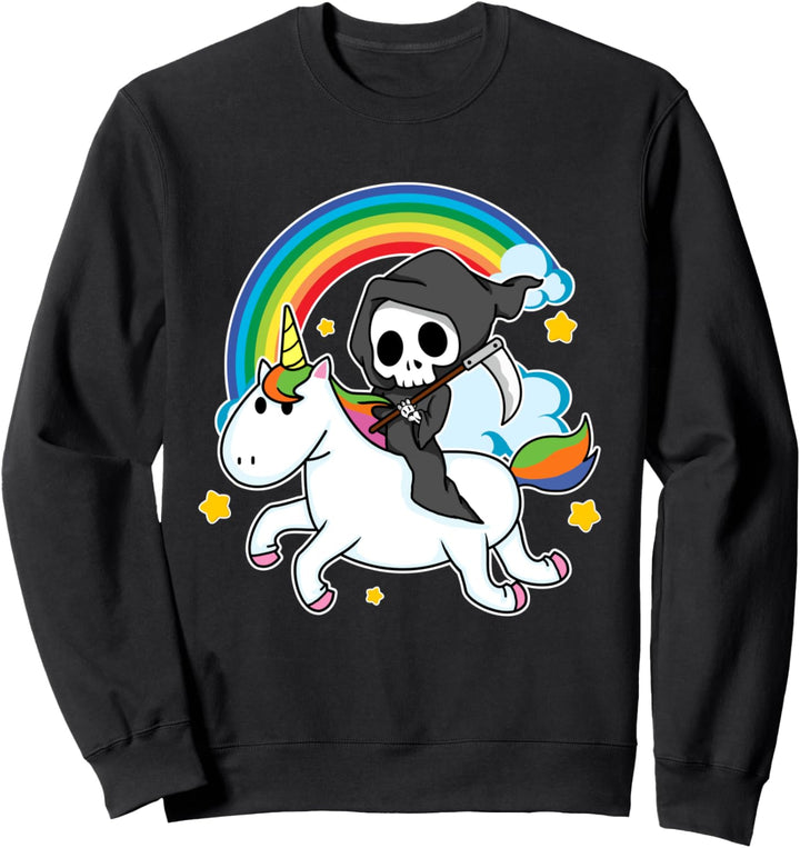 Halloween Unicorn Kostüm Sensenmann Reiter Einhorn Sweatshirt