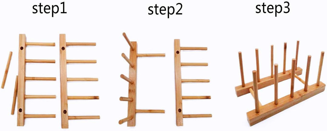 Tellerregal Halter für Küchenschränke Bambus Holz Schneidebrett Tablett Geschirr Rack Ständer Abtrop