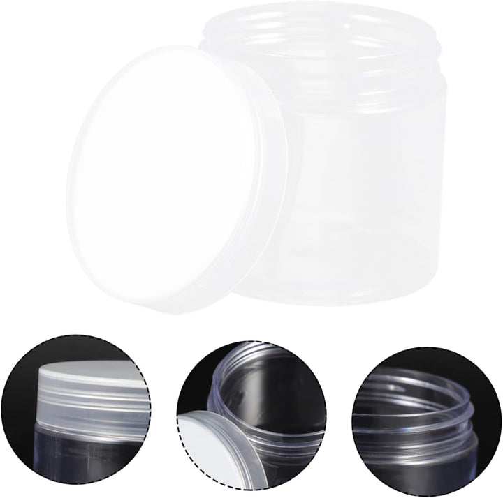 20 Stück Luftdichte Kunststoff Lebensmittelbehälter 200ml Rund Transparent Mit Deckel Vorratsflasche