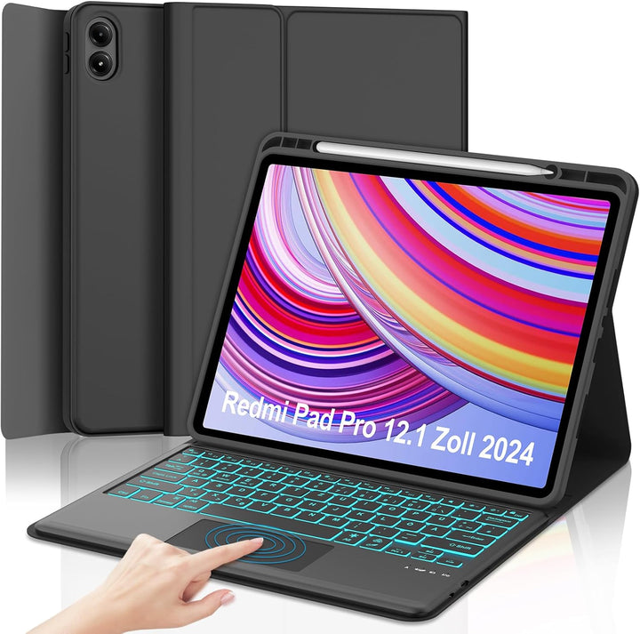 IVEOPPE Tastatur für Redmi Pad Pro 12.1, Hülle Tastatur für Redmi Pad Pro 2024 Con Touchpad, Bluetoo