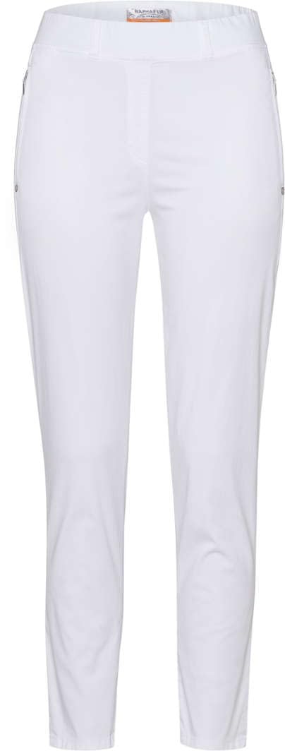 Damen Style Lavina Verkürzt Rundum Schlupf Light Summer Cotton Hose 32W / 32L Weiss, 32W / 32L Wei&amp;