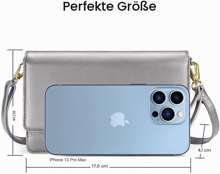 nuoku Kleine Umhängetasche für Frauen, Handytasche zum Umhängen, RFID-Kartenhalter, Geldbörse und Ha