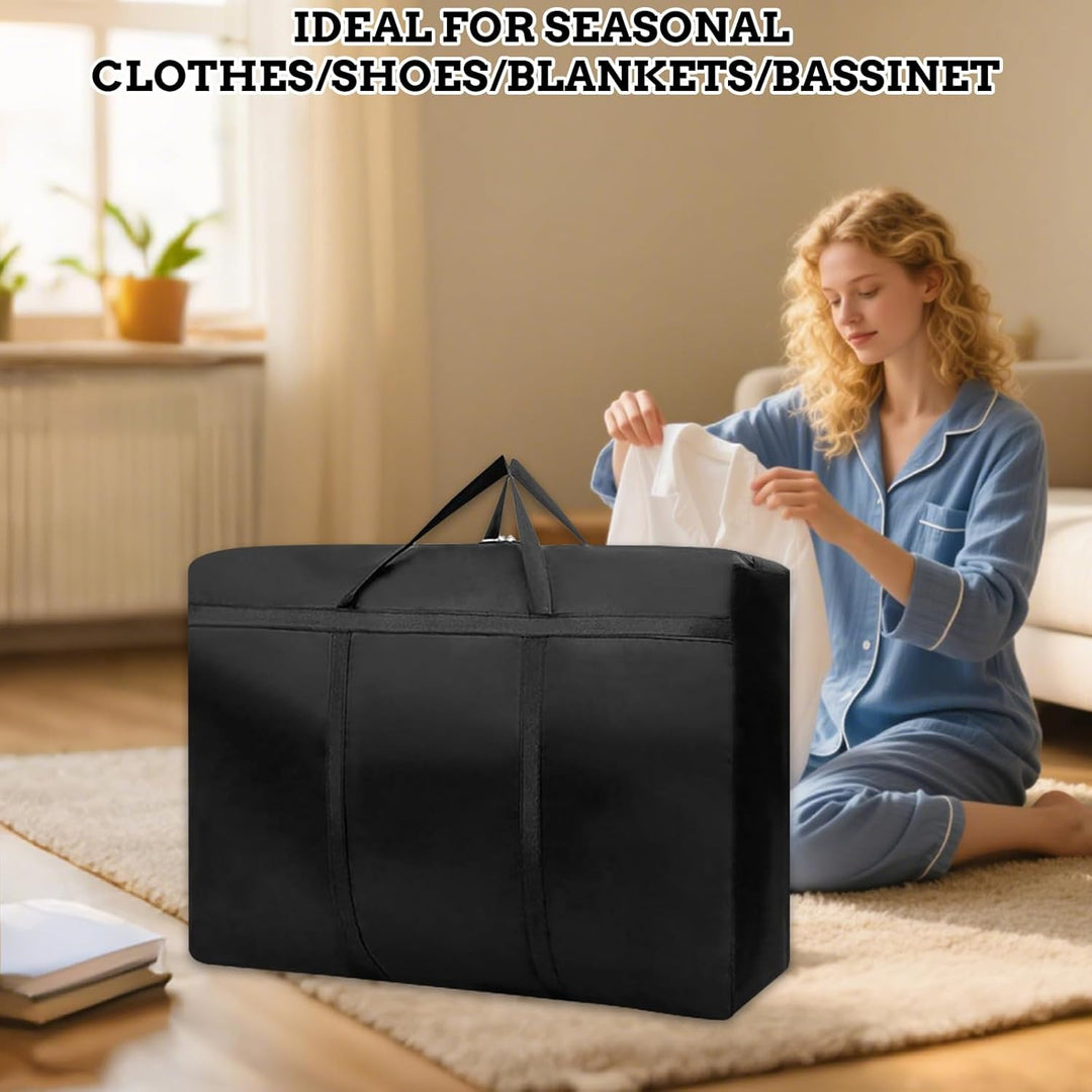 4 Stk 180L Extra Grosse Aufbewahrungstasche, 600D Oxford Heavy-Duty Umzugstaschen mit Reissverschlüs