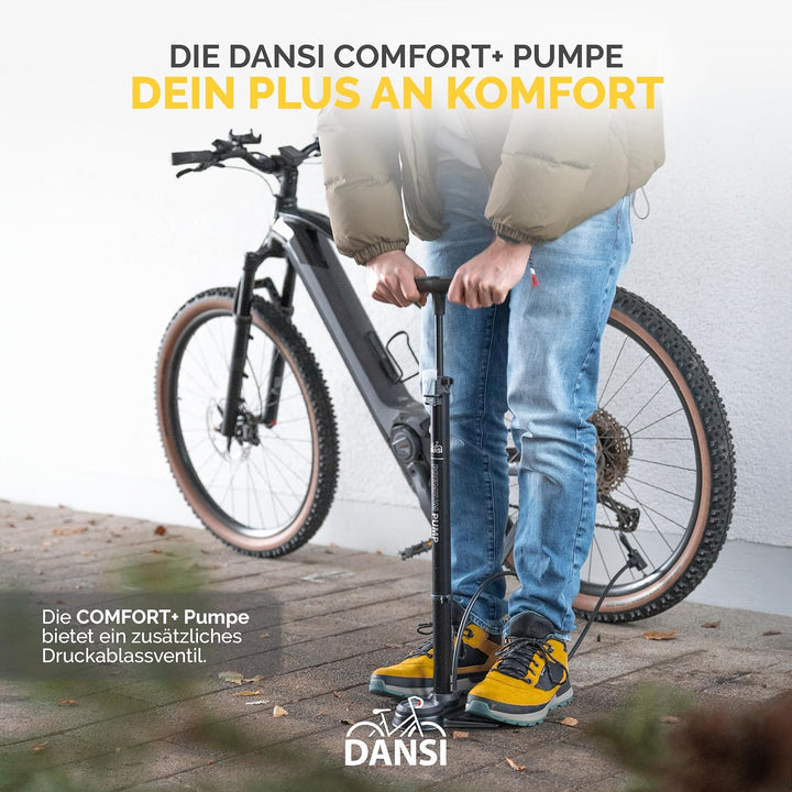 DANSI Standluftpumpe, Verschiedene Modelle, mit Adaptern, passend für alle gängigen Ventile, mit Man