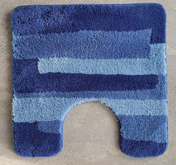 Kleine Wolke Malina Marineblau Badteppich 55x55 cm. Vorleger mit Ausschnitt