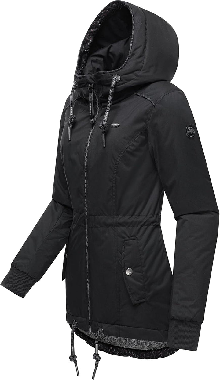 Ragwear Damen Winterjacke Outdoorjacke mit Kapuze YM-Danka XS-6XL M Black022, M Black022