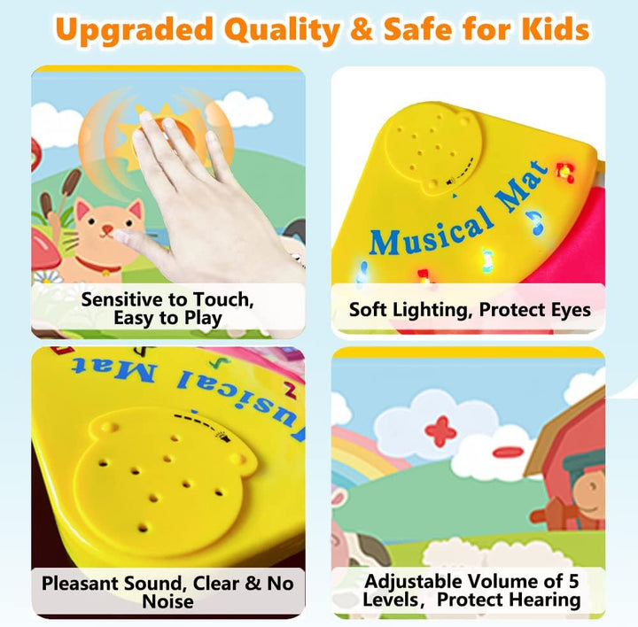 Musikmatte mit 8 Tieren, Baby Spielzeug Musik Klaviermatte Tanzmatte Keyboard Kinder, Mitgebsel Kind