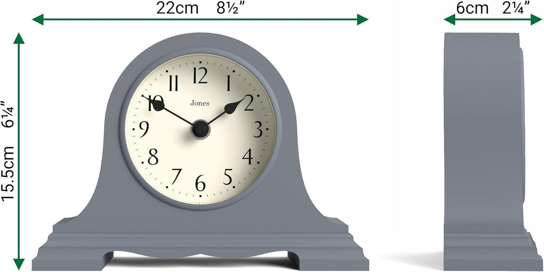 JONES CLOCKS® Speakeasy klein kaminuhr | Klassisches Design des napoleonhutes | Französische Marine