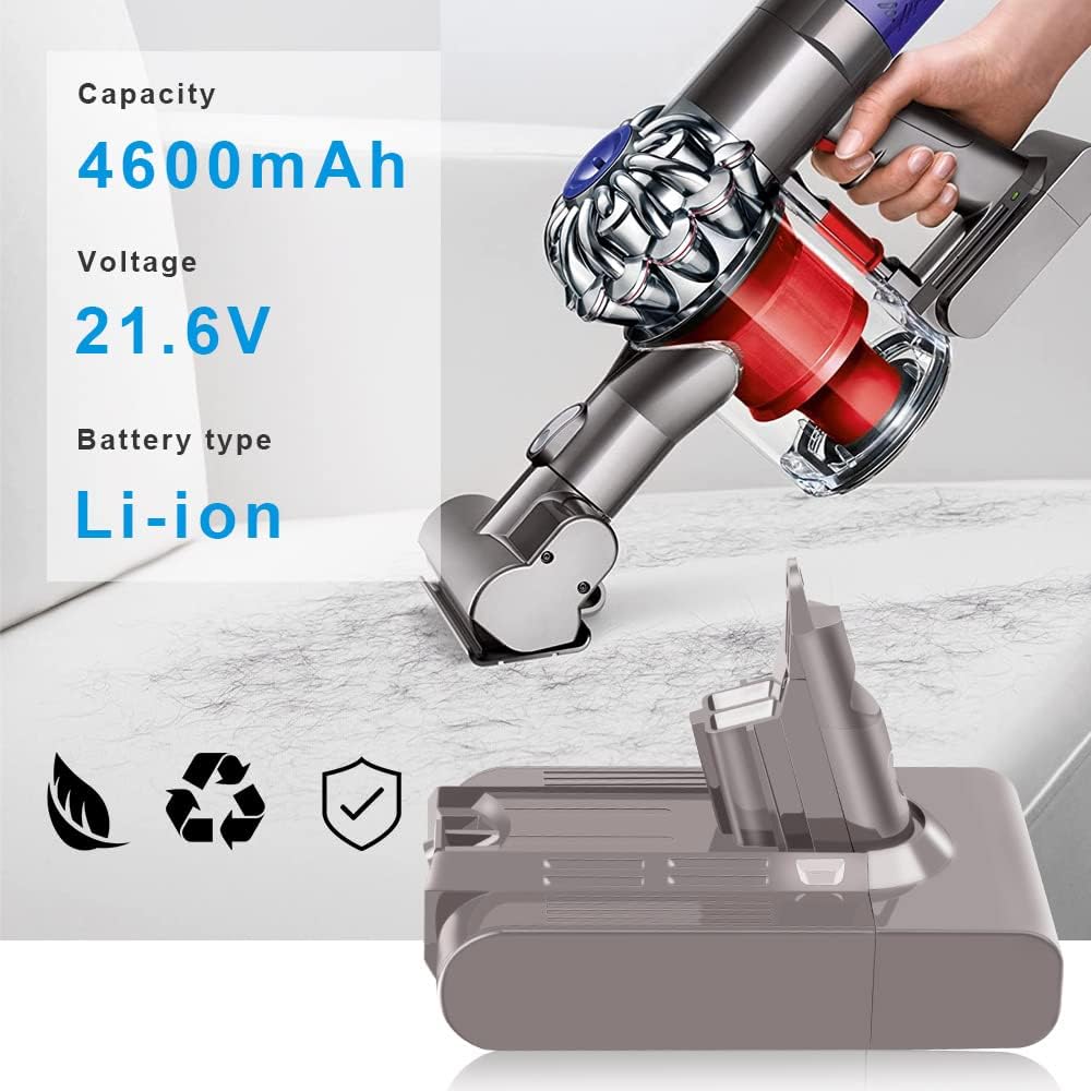ASUNCELL 21,6 V 2,2 A 4000mAh V6 Ersatzbatterie für Dyson DC62 DC58 DC59 DC61 DC72 DC74 SV03 SV05 SV