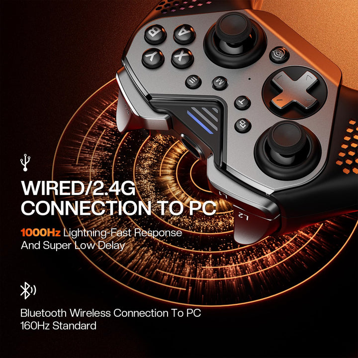 NYXI Flexi Wireless PC Controller - Hall Effect Sensing Joystick, Hall Analong Triggers, Interchange